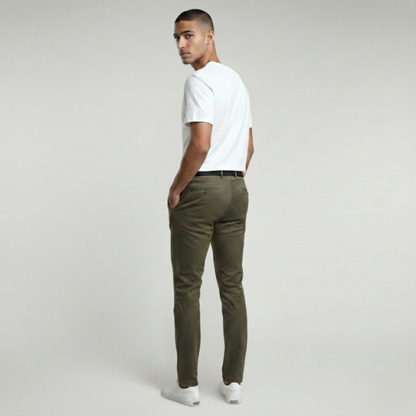 Duvrier | Men’s Slim Fit Stretch Chino Trousers - Smart Casual Wear