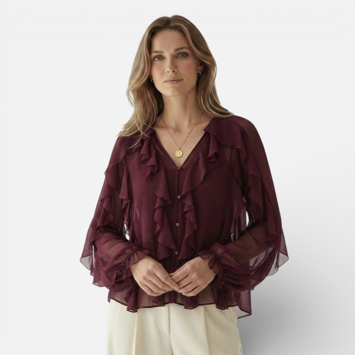Duvrier | Women’s Elegant Chiffon blouse - Lightweight Daily Wear