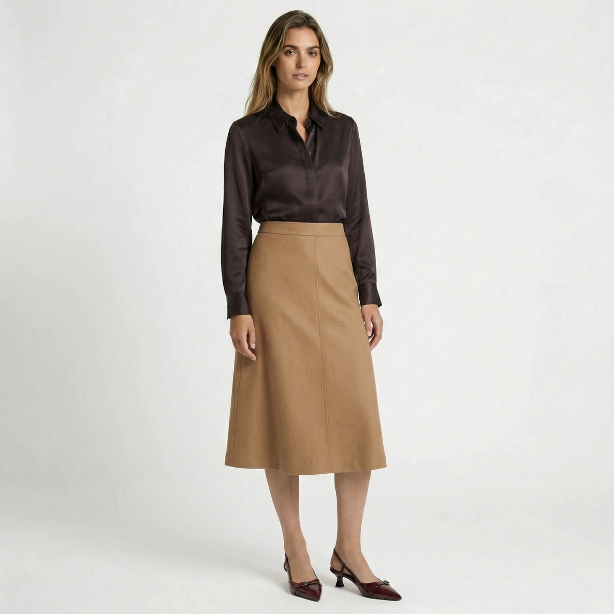 Duvrier | Women's Leather Mid Heels - Comfortable Office Wear