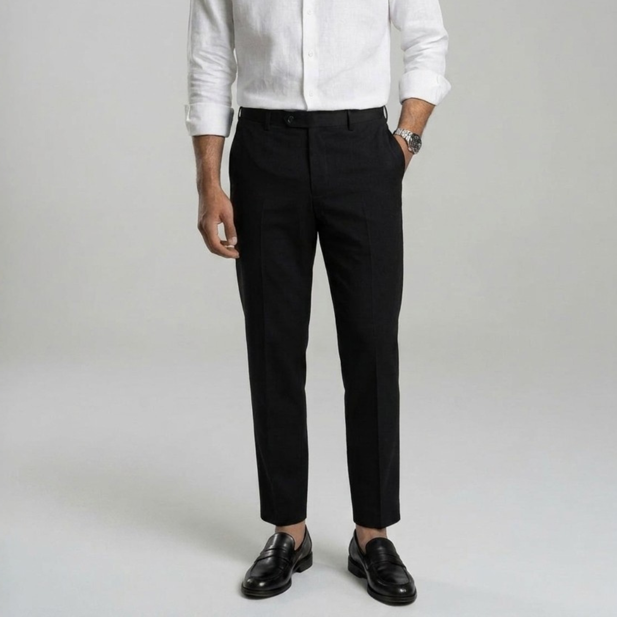 Duvrier | Men’s Slim Fit Stretch Pantalon - Smart Casual Office Wear