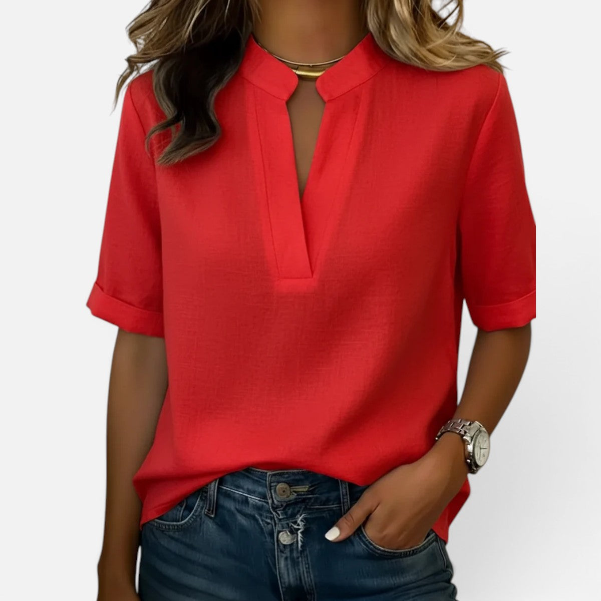 Duvrier | Women’s Casual V-Neck Blouse