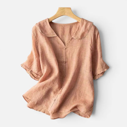 Duvrier | Women's Vintage Blouse with Button Detail