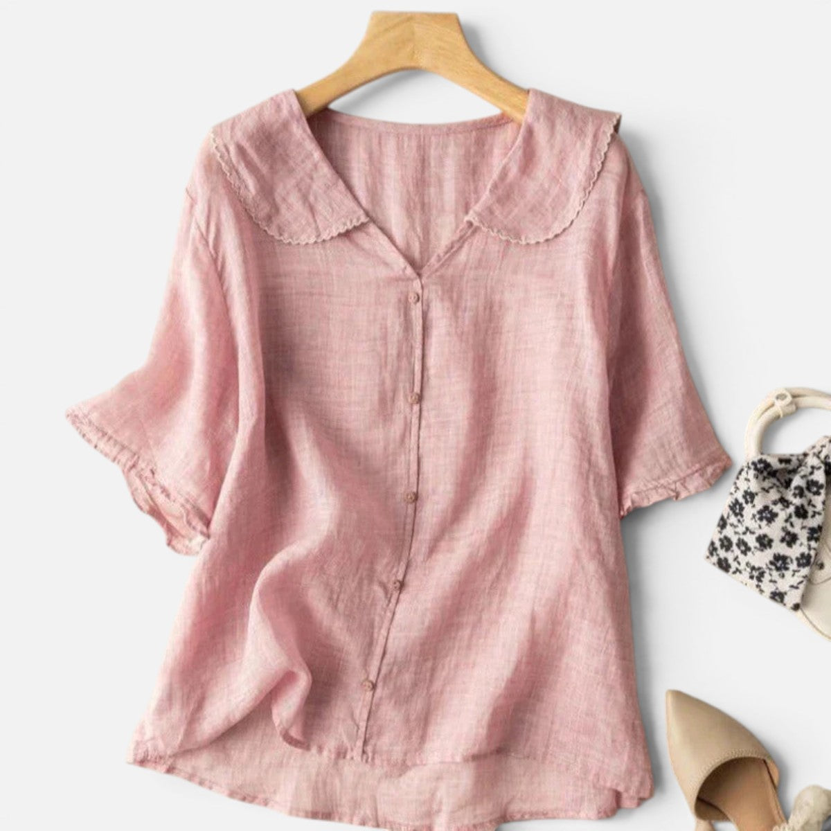 Duvrier | Women's Vintage Blouse with Button Detail