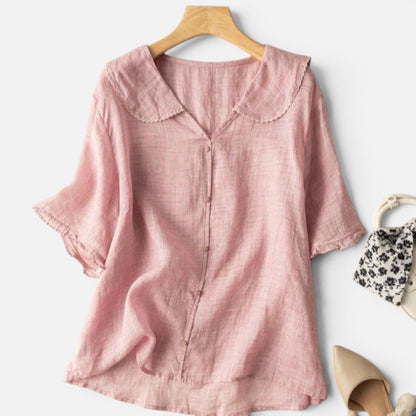 Duvrier | Women's Vintage Blouse with Button Detail