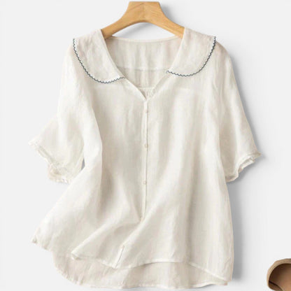 Duvrier | Women's Vintage Blouse with Button Detail