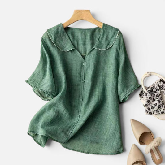 Duvrier | Women's Vintage Blouse with Button Detail