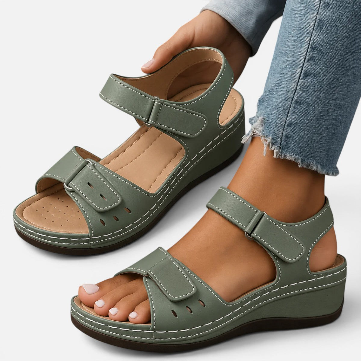Duvrier | Women's Orthopaedic Sandals with Wedge Heel