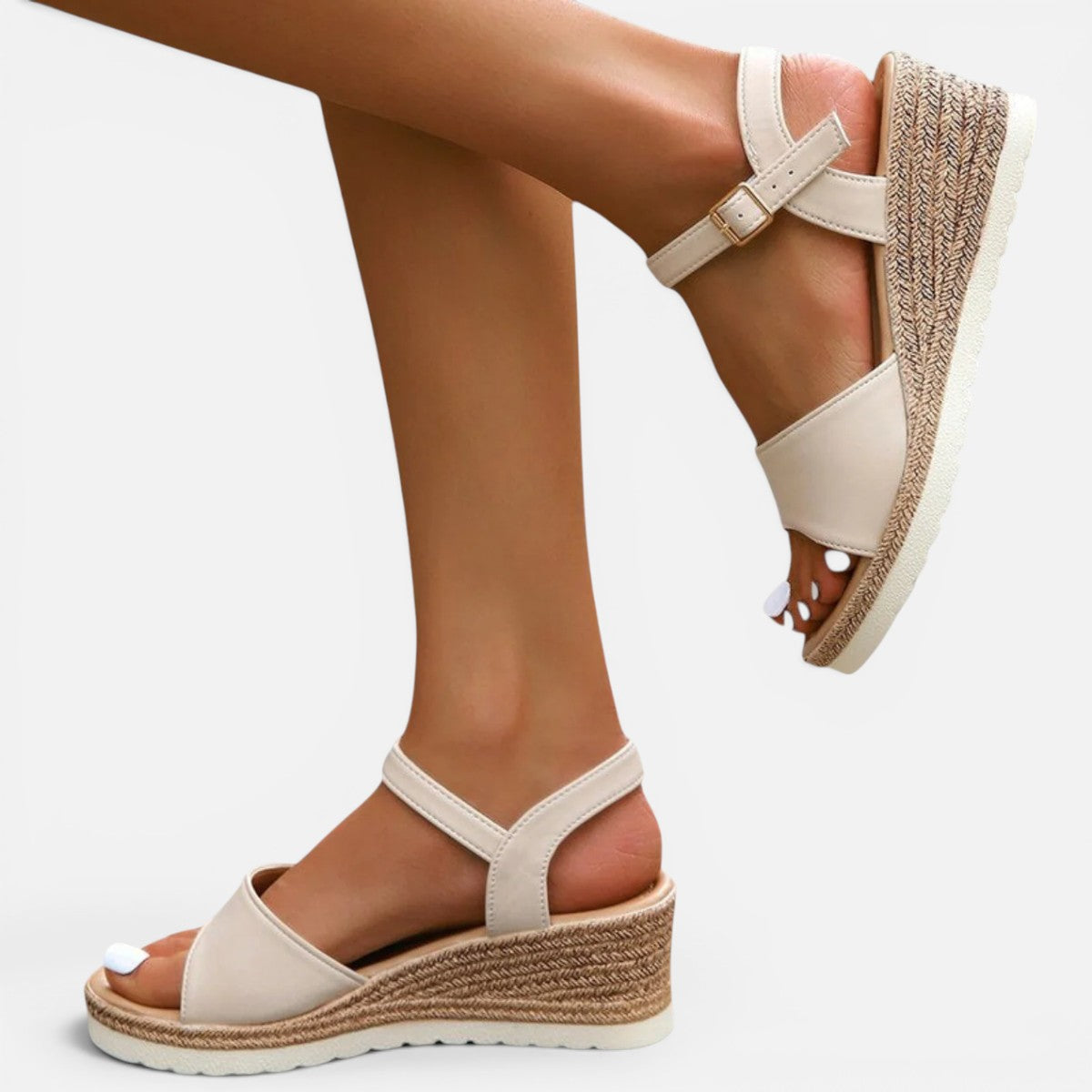 Duvrier | Women’s Elegant Wedge Sandals with Adjustable Straps