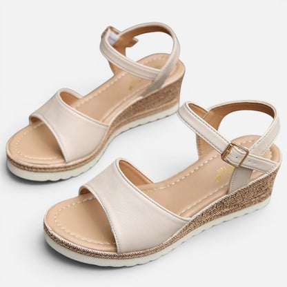 Duvrier | Women’s Elegant Wedge Sandals with Adjustable Straps