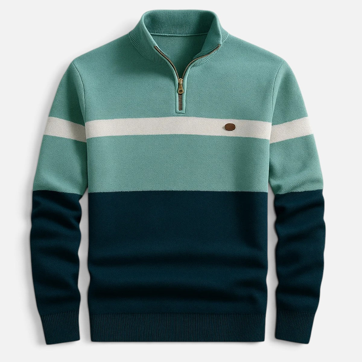 Duvrier | Men's Quarter Zip Cotton Jumper