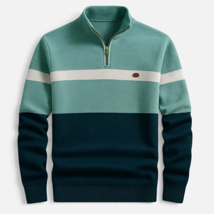 Duvrier | Men's Quarter Zip Cotton Jumper