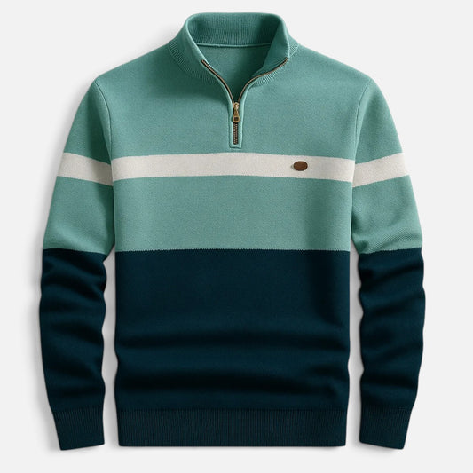 Duvrier | Men's Quarter Zip Cotton Jumper