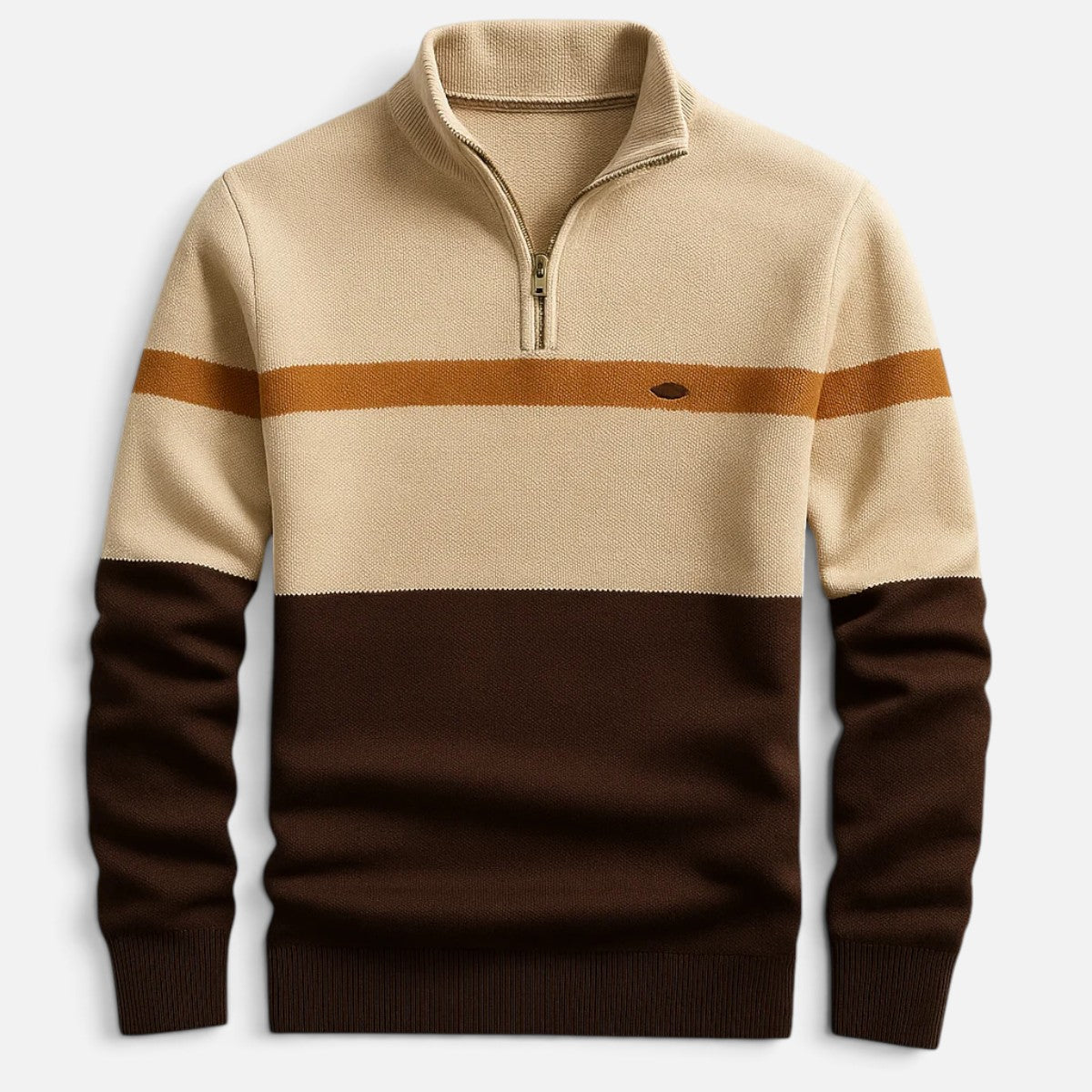 Duvrier | Men's Quarter Zip Cotton Jumper