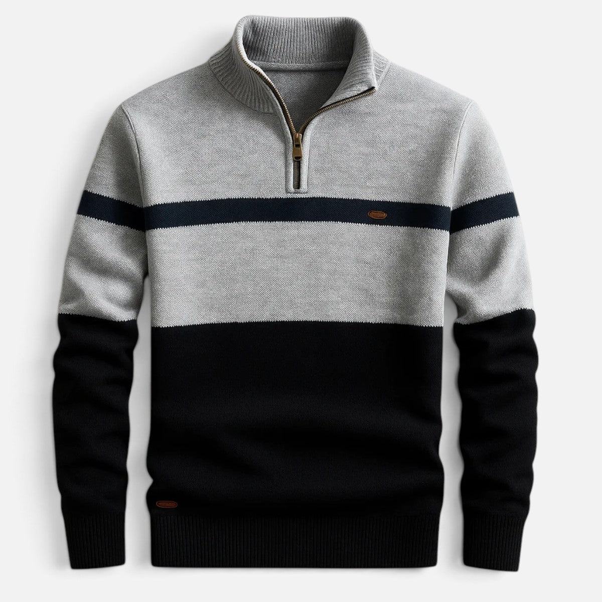 Duvrier | Men's Quarter Zip Cotton Jumper