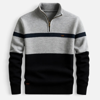 Duvrier | Men's Quarter Zip Cotton Jumper
