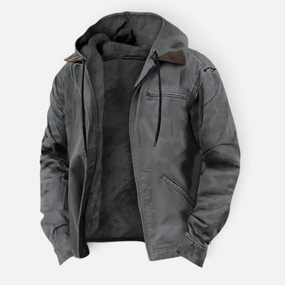 Duvrier | Men's Hooded Fleece Lined Zip Jacket