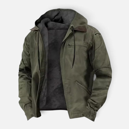 Duvrier | Men's Hooded Fleece Lined Zip Jacket