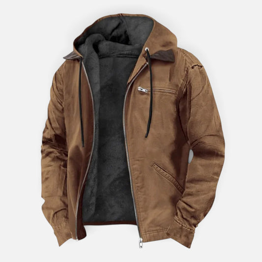 Duvrier | Men's Hooded Fleece Lined Zip Jacket
