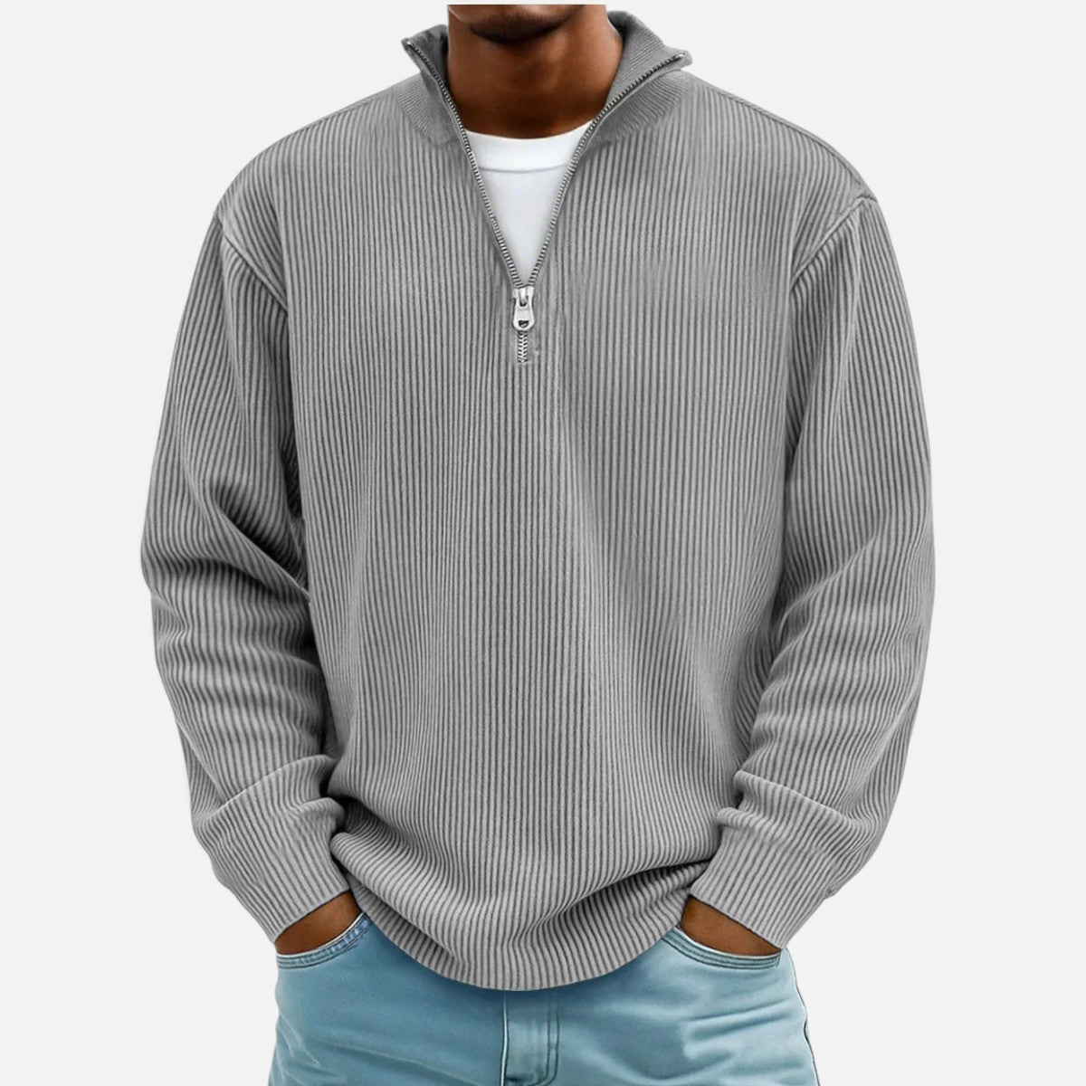 Duvrier | Men's Half Zip Knitted Jumper