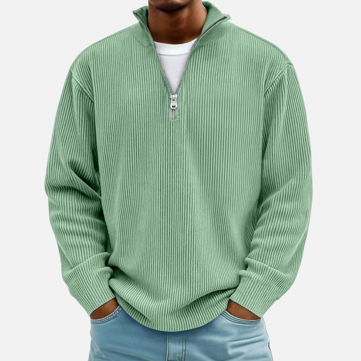 Duvrier | Men's Half Zip Knitted Jumper