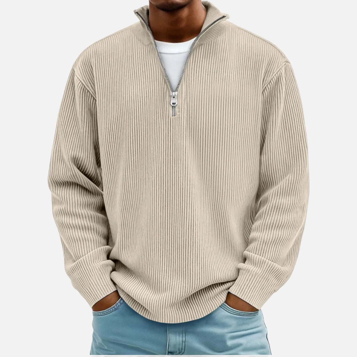 Duvrier | Men's Half Zip Knitted Jumper