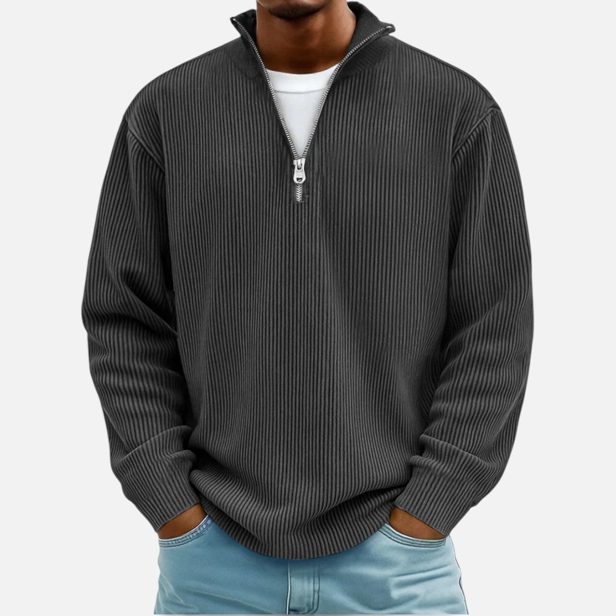 Duvrier | Men's Half Zip Knitted Jumper