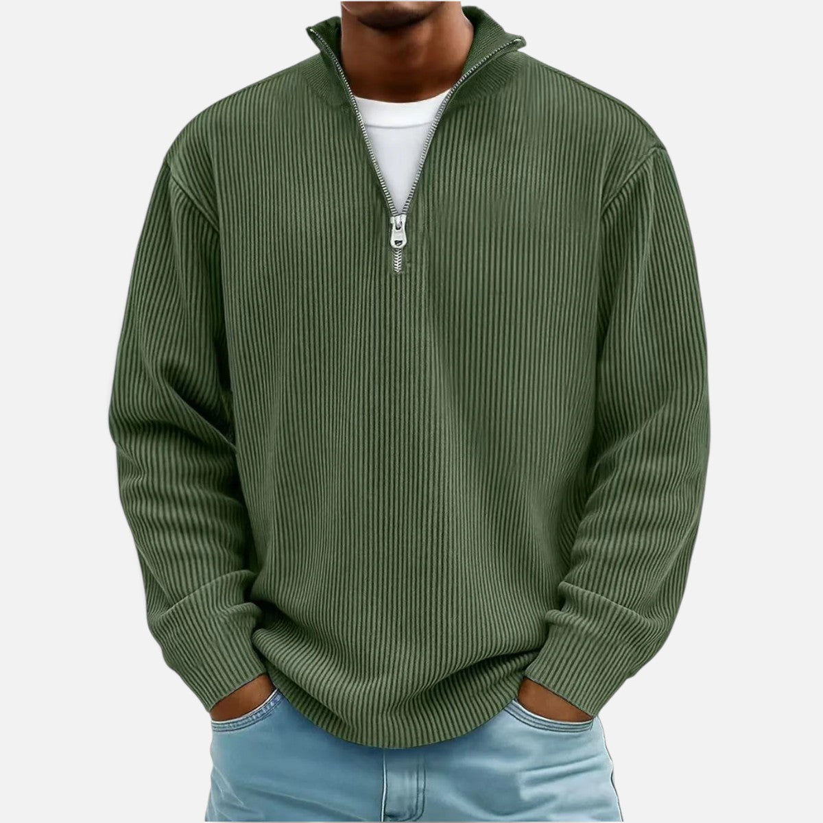 Duvrier | Men's Half Zip Knitted Jumper