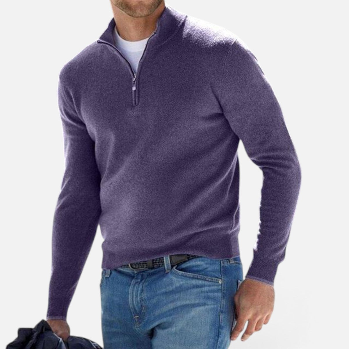 Duvrier | Men's Quarter Zip Sweater