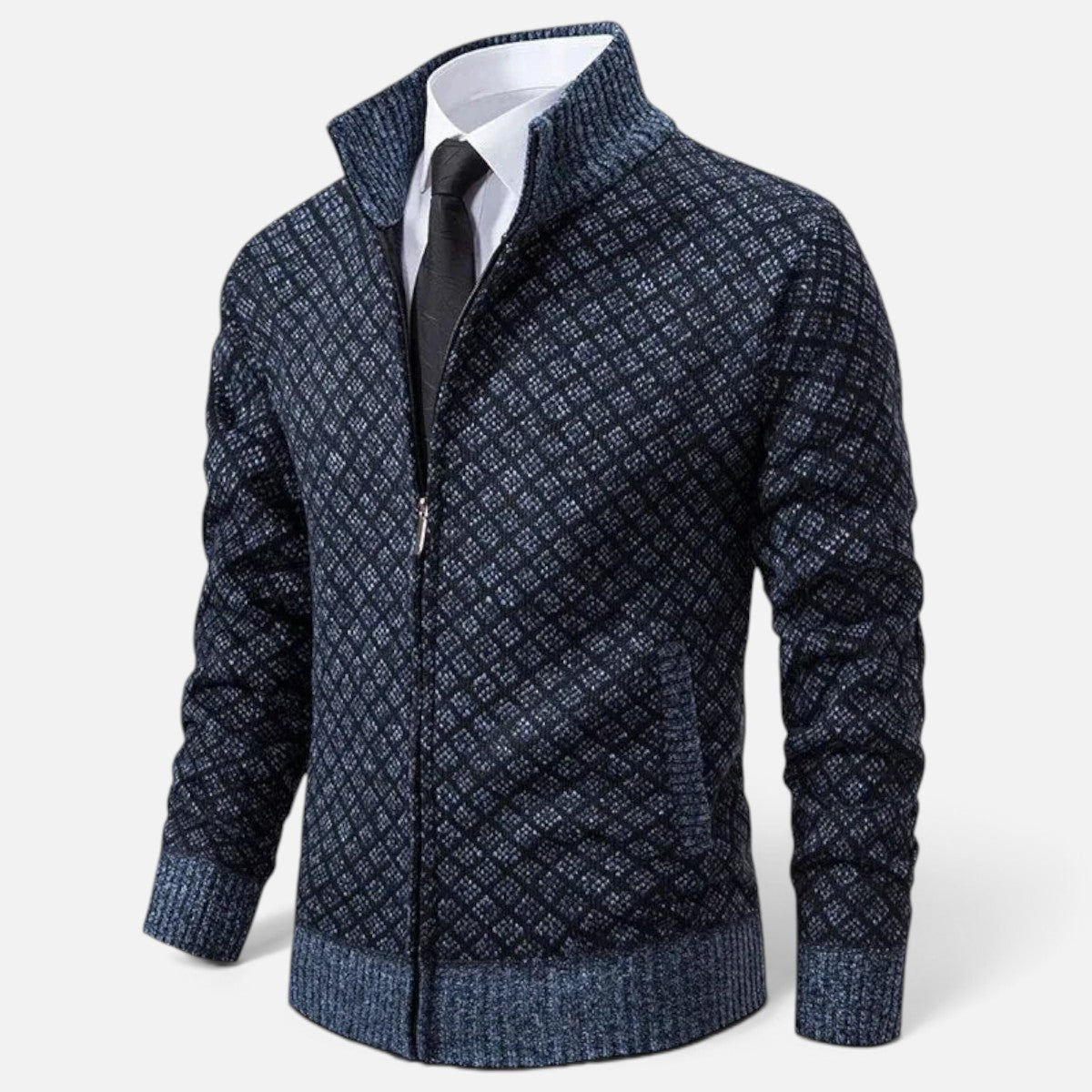 Duvrier | Men's Knitted Zip Up Cardigan