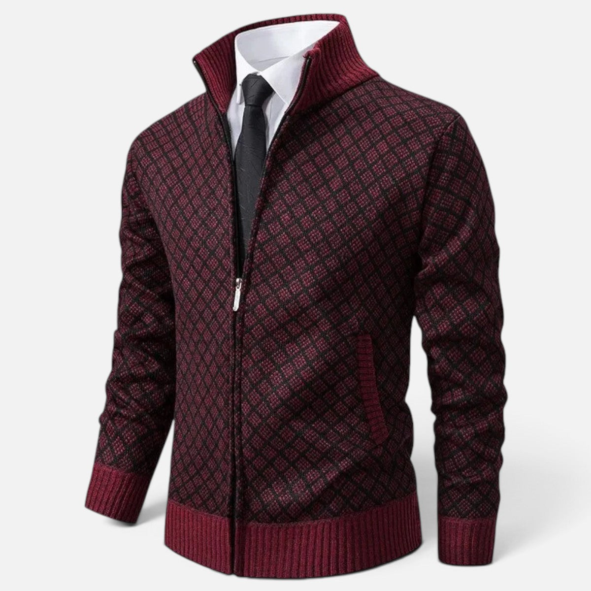 Duvrier | Men's Knitted Zip Up Cardigan