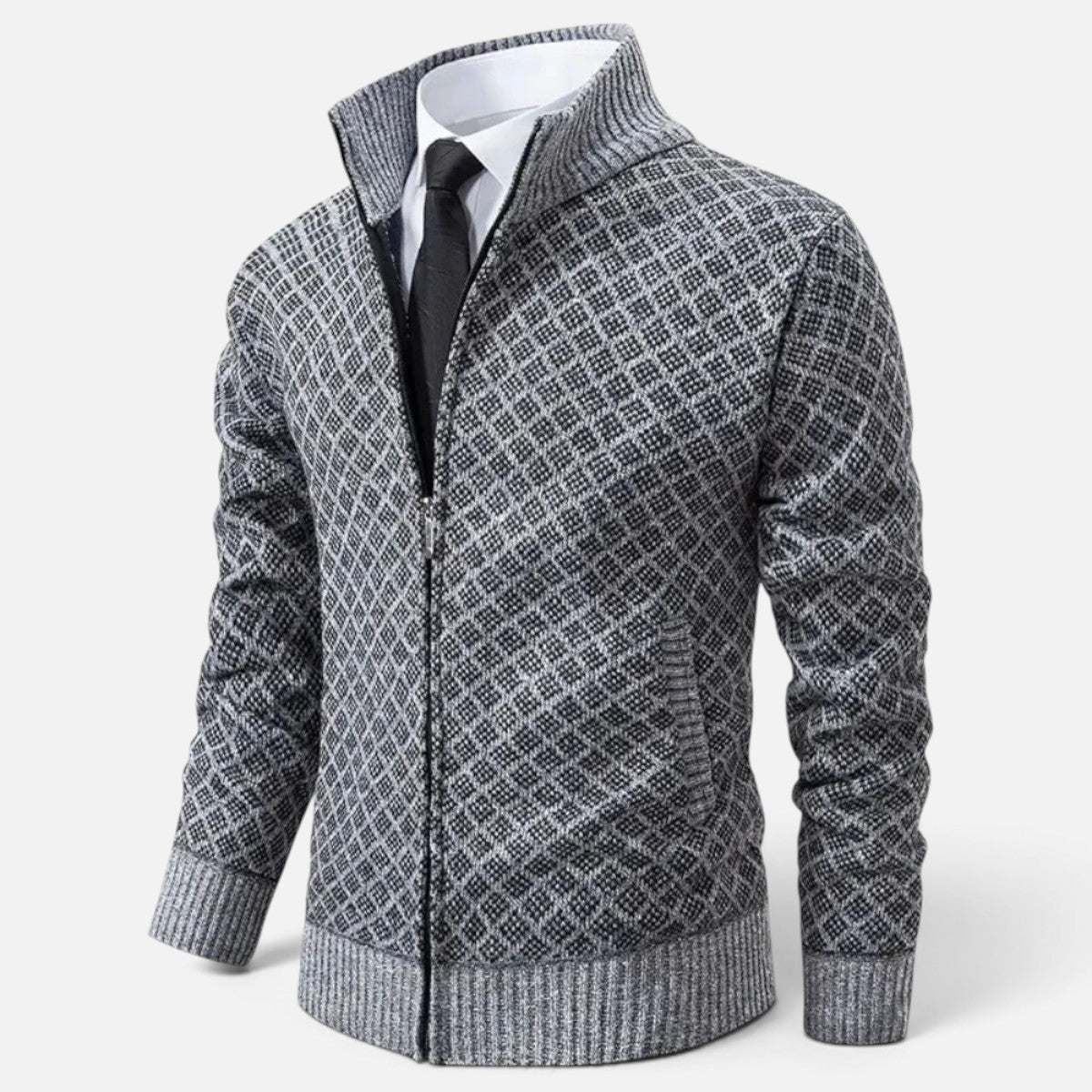 Duvrier | Men's Knitted Zip Up Cardigan