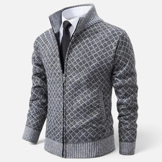 Duvrier | Men's Knitted Zip Up Cardigan