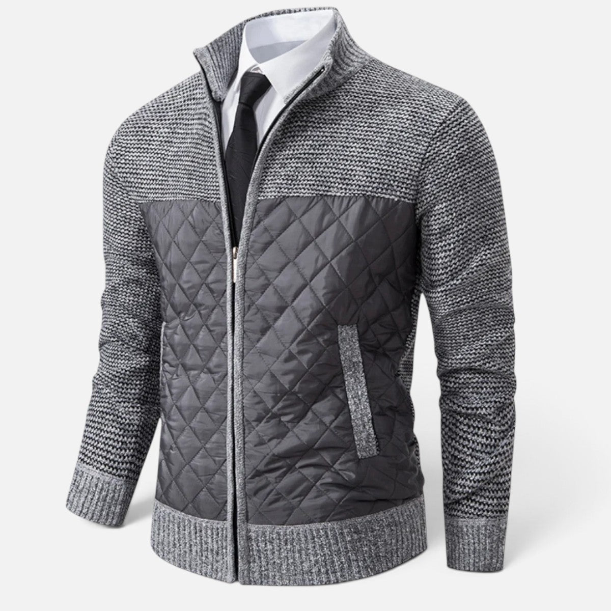 Duvrier | Men's Knitted Zip Up Cardigan