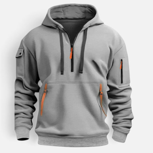 Duvrier | Men's Hoodie with Adjustable Hood and Zipper Pockets