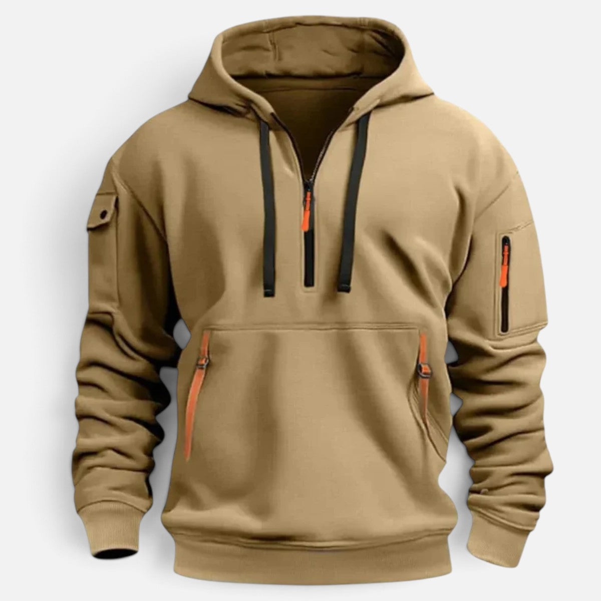 Duvrier | Men's Hoodie with Adjustable Hood and Zipper Pockets