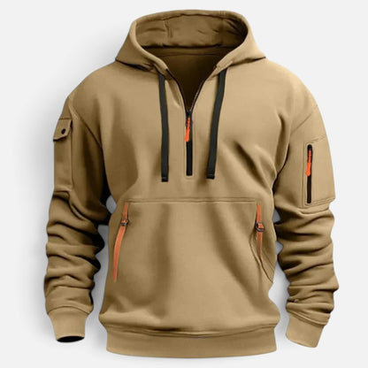Duvrier | Men's Hoodie with Adjustable Hood and Zipper Pockets
