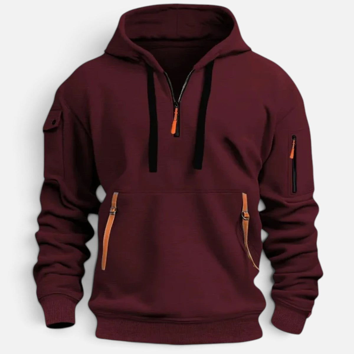 Duvrier | Men's Hoodie with Adjustable Hood and Zipper Pockets