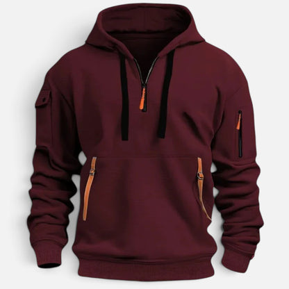 Duvrier | Men's Hoodie with Adjustable Hood and Zipper Pockets