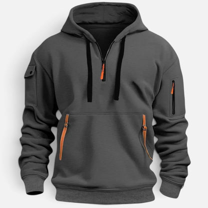 Duvrier | Men's Hoodie with Adjustable Hood and Zipper Pockets