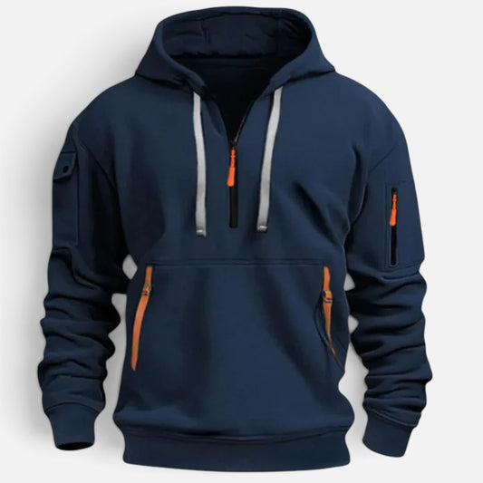 Duvrier | Men's Hoodie with Adjustable Hood and Zipper Pockets