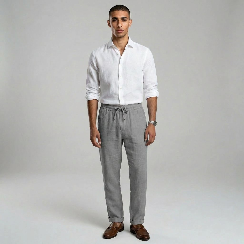 Duvrier | Men’s Linen Beach Pants - Summer Holiday Wear