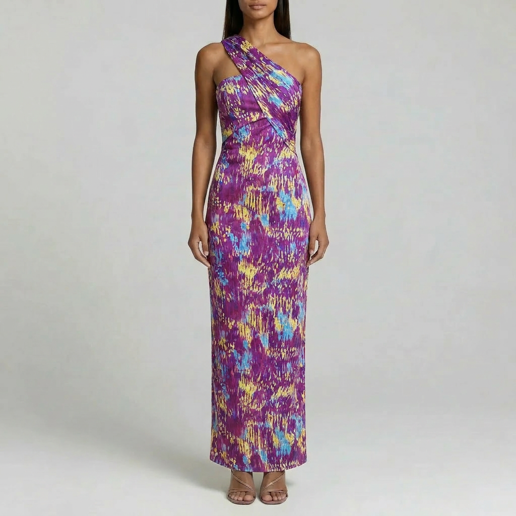 Duvrier | Women’s One-Shoulder Midi Dress - Weddings & Summer Events