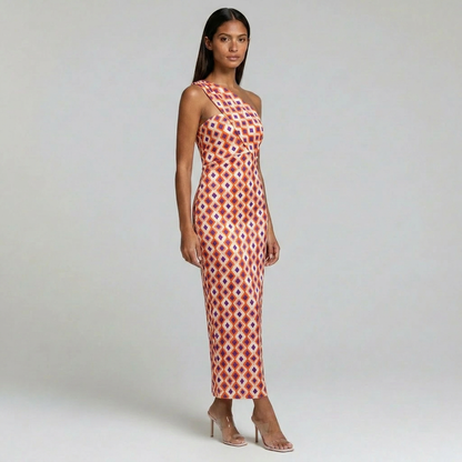 Duvrier | Women’s One-Shoulder Midi Dress - Weddings & Summer Events