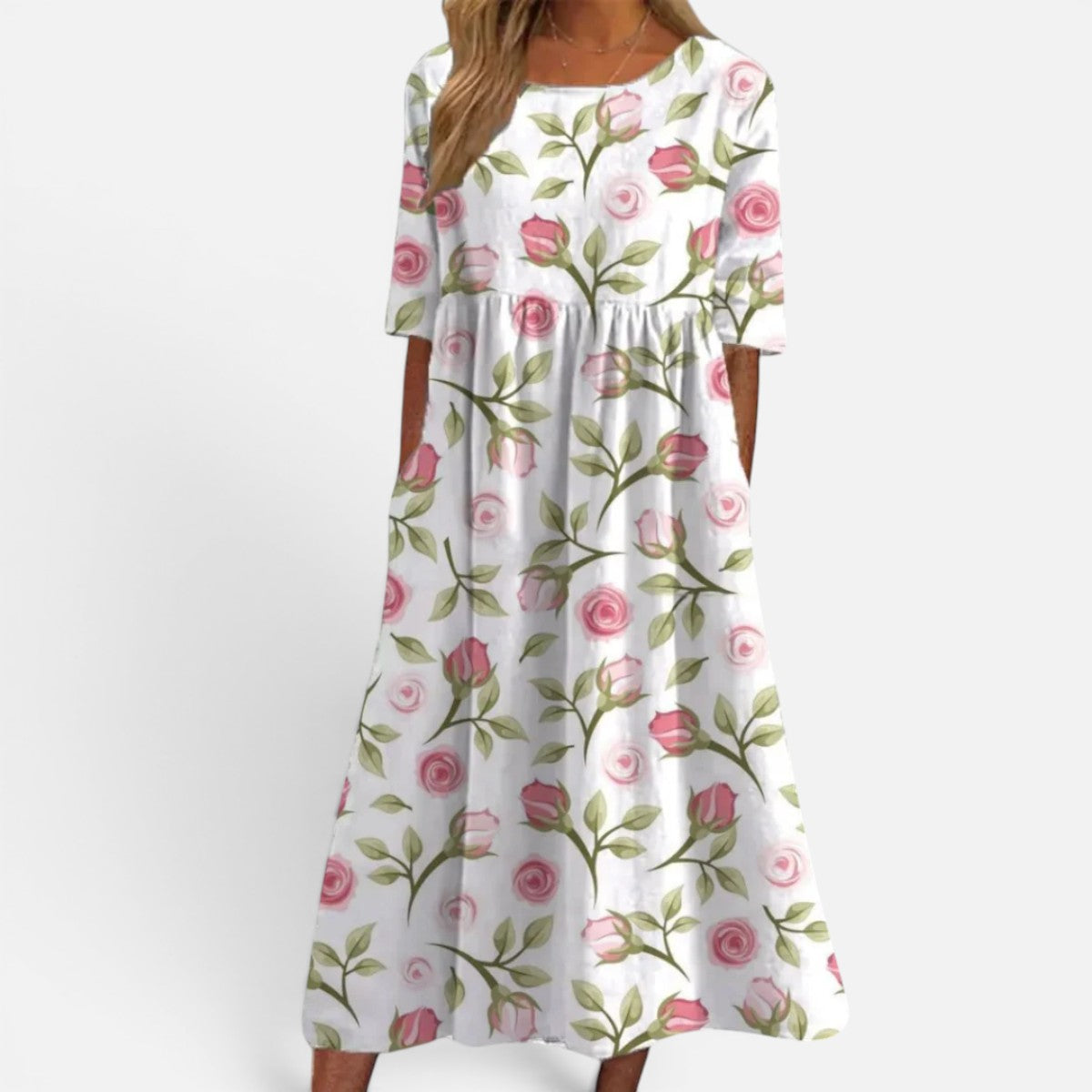 Duvrier | Women's Relaxed Floral Midi Dress
