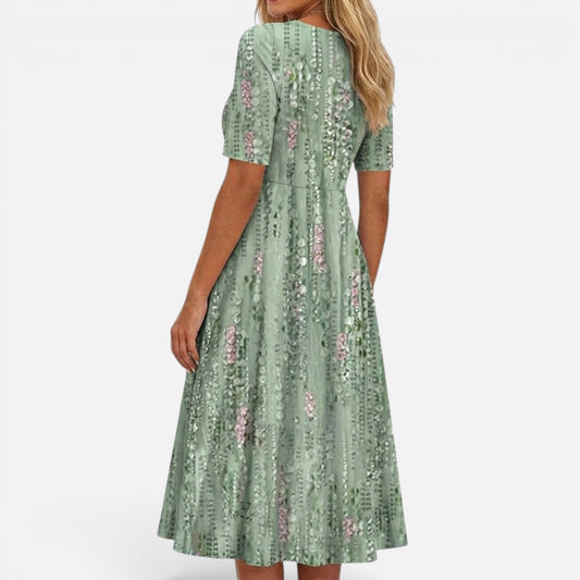 Duvrier | Women's Elegant Floral Summer Midi Dress
