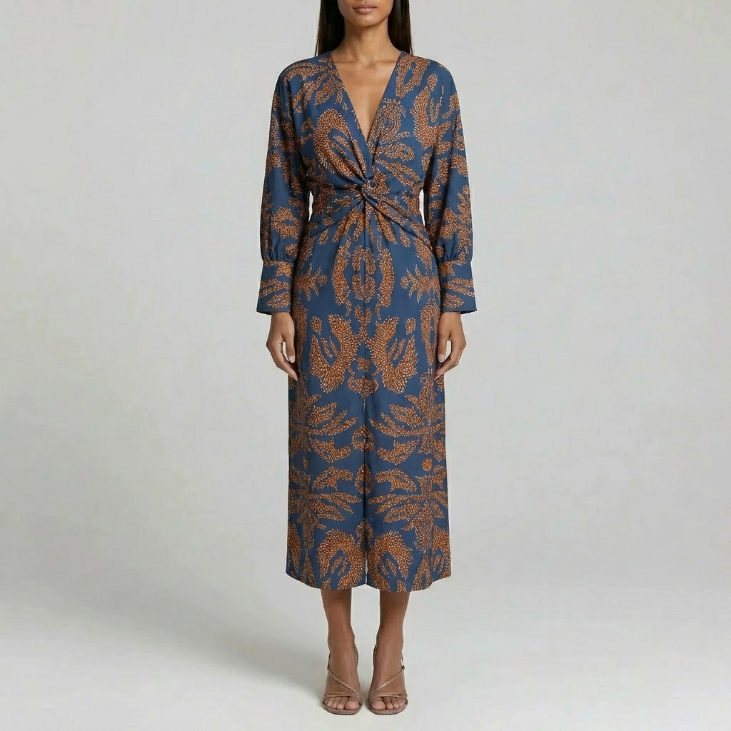 Duvrier | Women’s Wedding Guest Midi Dress - Elegant A-Line Occasion Wear