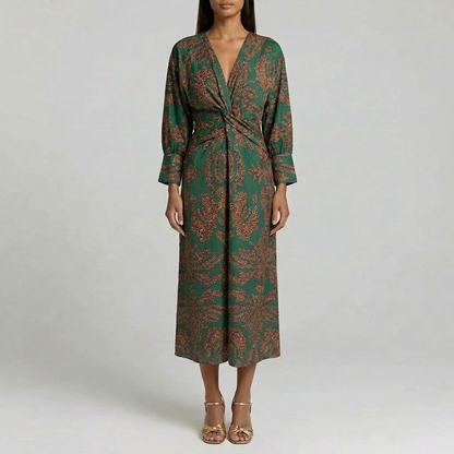 Duvrier | Women’s Wedding Guest Midi Dress - Elegant A-Line Occasion Wear