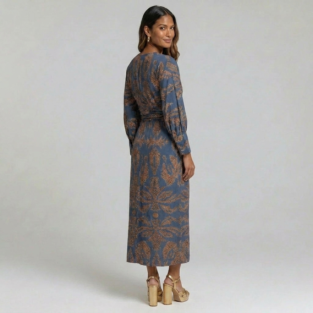 Duvrier | Women’s Wedding Guest Midi Dress - Elegant A-Line Occasion Wear