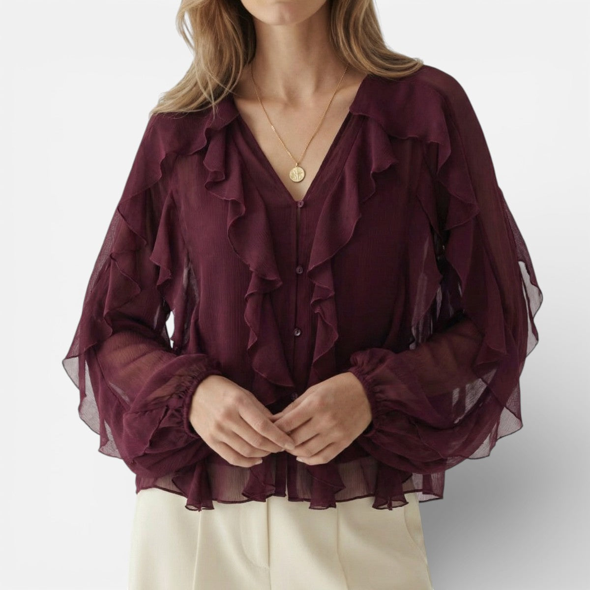 Duvrier | Women’s Elegant Chiffon blouse - Lightweight Daily Wear
