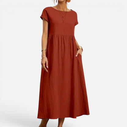 Duvrier | Women’s Casual Flowy Tummy Coverage Midi Dress
